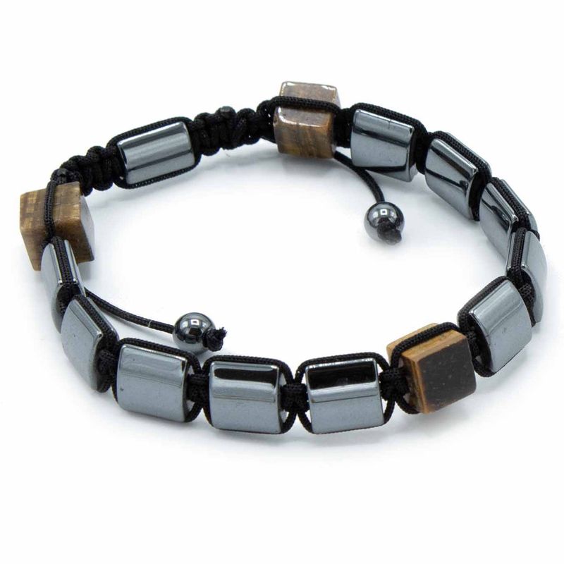 Magnetna Shamballa Narukvica od Hematita - Tigrovo Oko - Kockice