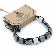 Magnetna Shamballa Narukvica od Hematita - Bijeli Jaspis - Kockice