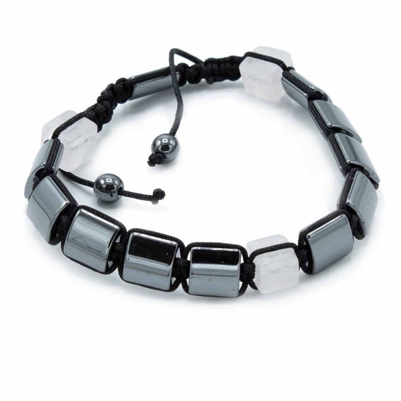 Magnetna Shamballa Narukvica od Hematita - Rozenkvarc - Kockice