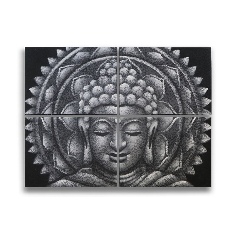 Slika Buda Mandala Brokatni Detalj - Siva - 30x40cm x 4