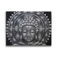 Slika Buda Mandala Brokatni Detalj - Siva - 30x40cm x 4