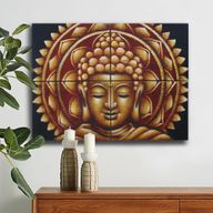 Slika Buda Mandala Brokatni Detalj - Zlatna - 30x40cm x 4