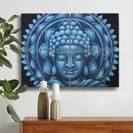 Slika Buda Mandala Brokatni Detalj - Plava - 30x40cm x 4
