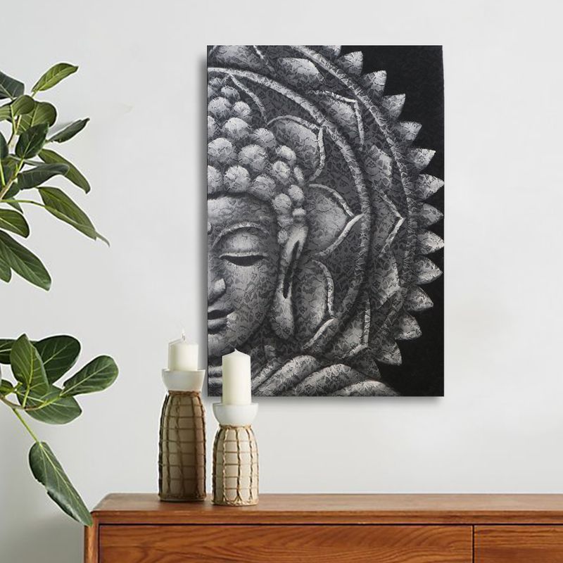 Slika Buda Mandala 60x80cm - Siva