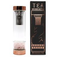 Staklena boca za čaj s infuzerom – Rose Gold – Rozenkvarc