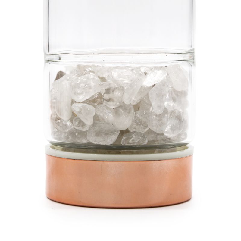 Staklena boca za čaj s infuzerom – Rose Gold – Kvarc