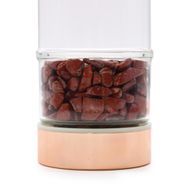 Staklena boca za čaj s infuzerom – Rose Gold – Crveni jaspis