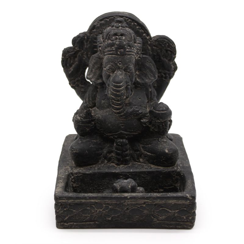 Ganesh Fengshui Držač za Mirisne Štapiće - Crni Antikni