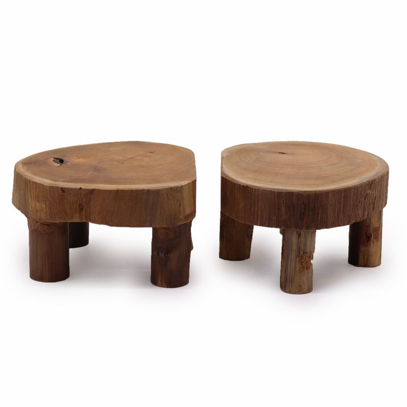 Niski Stalak od Tikovine - 24x10cm