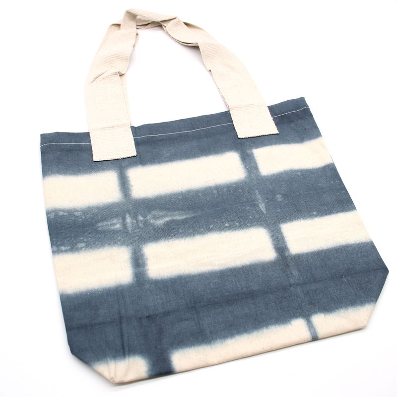 Torba Tye-Dye od Pirodnog Pamuka (8oz) - 38x42x12cm - Sivi Blokovi - Prirodna Ručka