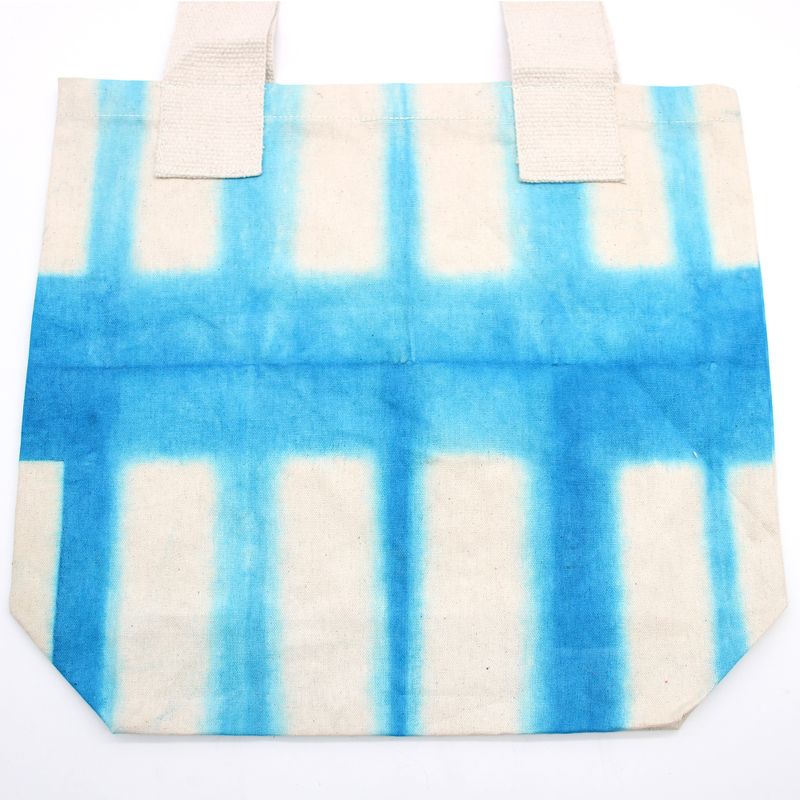 Torba Tye-Dye od Pirodnog Pamuka (8oz) - 38x42x12cm - Nebo Plavi Blokovi - Prirodna Ručka