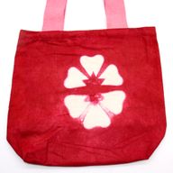 Torba Tye-Dye od Pirodnog Pamuka (8oz) - 38x42x12cm - Bordo Cvijet - Roze Ručka