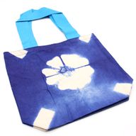 Torba Tye-Dye od Pirodnog Pamuka (8oz) - 38x42x12cm - Plavi Cvijet - Plava Ručka