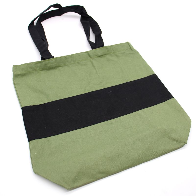Dvobojna Pamučna Torba - 38x42x12cm - Zelena i Crna - 10oz