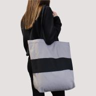 Dvobojna Pamučna Torba - 38x42x12cm - Siva i Crna - 10oz