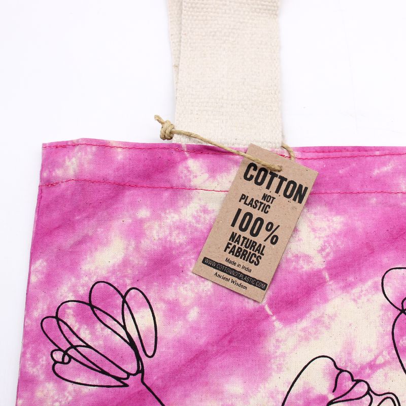 Torba - 38x42x12 cm - Lotus i Buda- Višebojna - Prirodne Naramenice