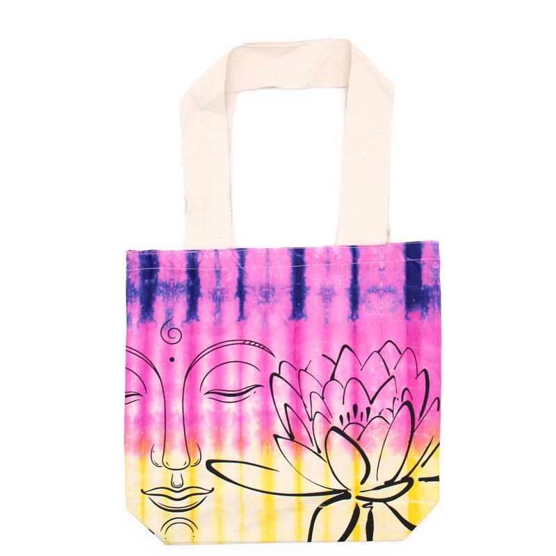 Torba - 38x42x12 cm - Lotus i Buda- Višebojna - Prirodne Naramenice