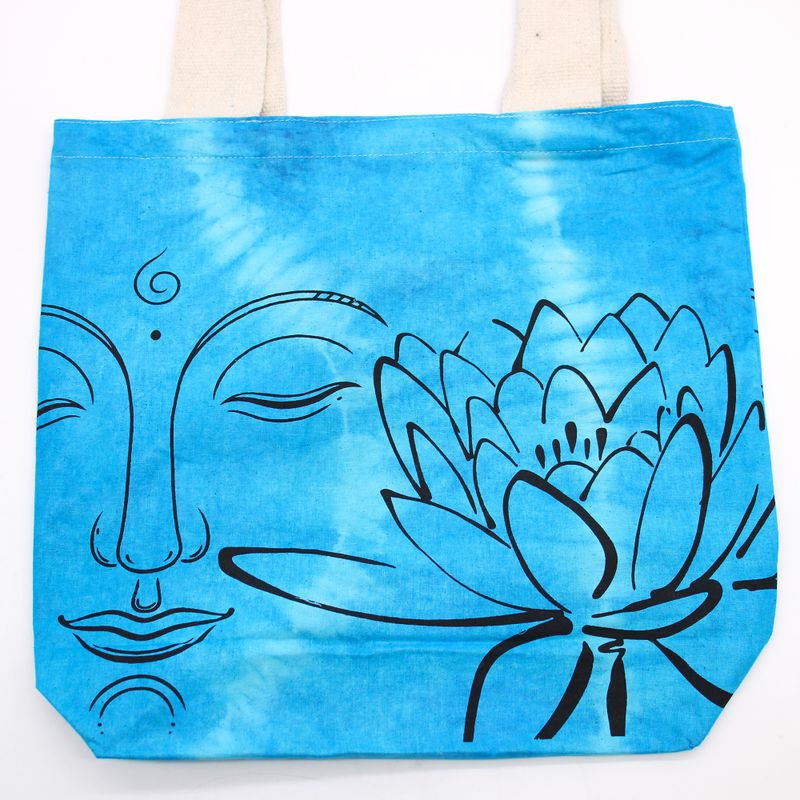 Torba - 38x42x12 cm - Lotus i Buda- Plava - Prirodne Naramenice