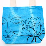 Torba - 38x42x12 cm - Lotus i Buda- Plava - Prirodne Naramenice