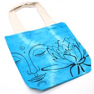 Torba - 38x42x12 cm - Lotus i Buda- Plava - Prirodne Naramenice