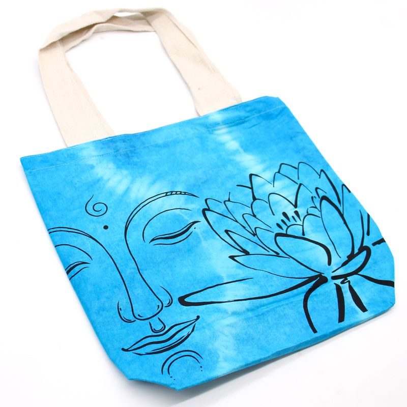 Torba - 38x42x12 cm - Lotus i Buda- Plava - Prirodne Naramenice
