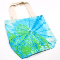 Torba - 38x42x12 cm - Školjka - Plava/Zelena - Zelene Naramenice
