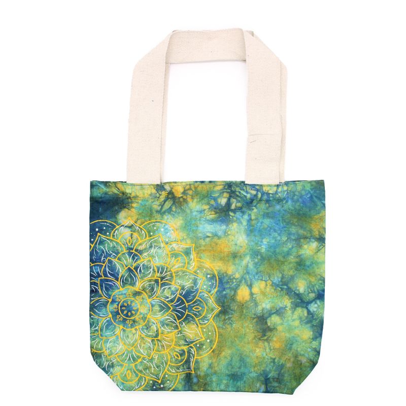 Torba - 38x42x12 cm - Mandala - Zelena/Plava - Prirodne Naramenice