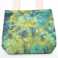 Torba - 38x42x12 cm - Mandala - Zelena/Plava - Prirodne Naramenice