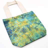 Torba - 38x42x12 cm - Mandala - Zelena/Plava - Prirodne Naramenice