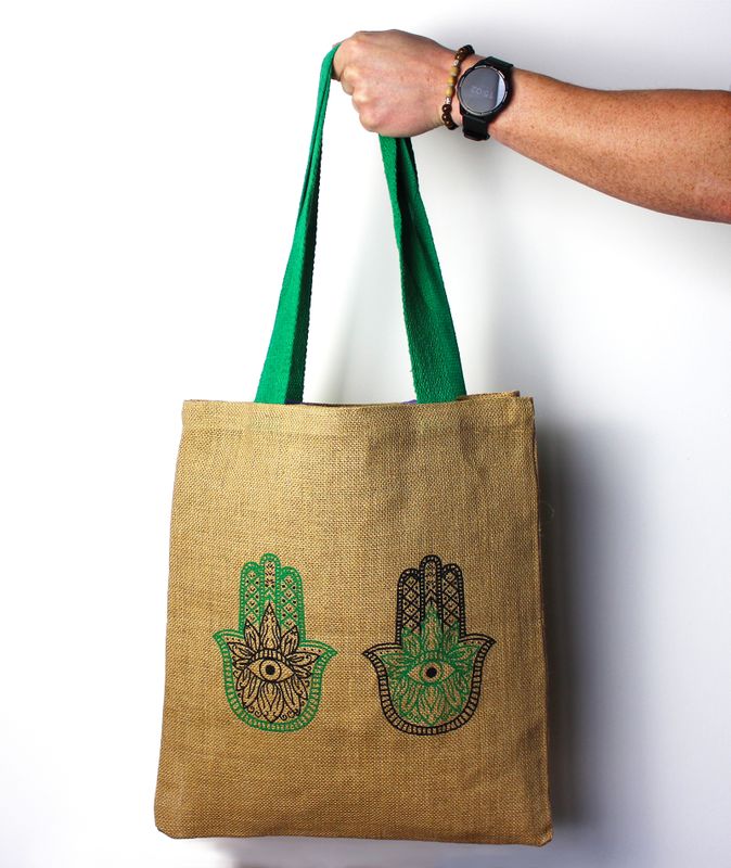 Velika Torba od Jute - 2 Različita Uzorka