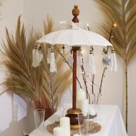 Bali Suncobran - Dekoracija Doma - Platno - Prirodno - 40cm