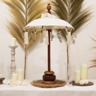 Bali Suncobran - Dekoracija Doma - Platno - Prirodno - 40cm