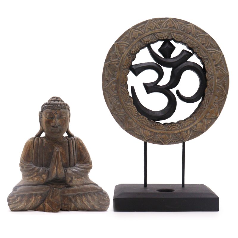 Buddha Feng Shui Set - Om - Siva i Crna
