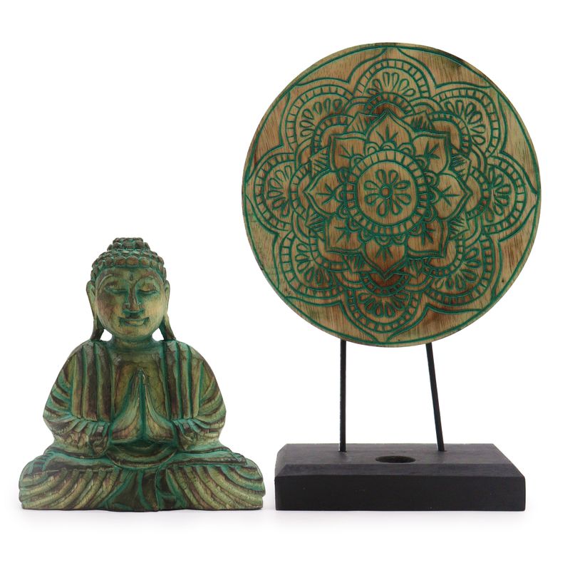 Buddha Feng Shui Set - Buddha Čvor - Zelena