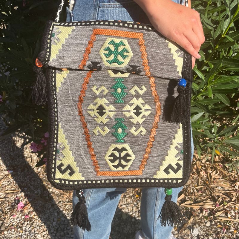 Kilim Festivalna Torba - Siva
