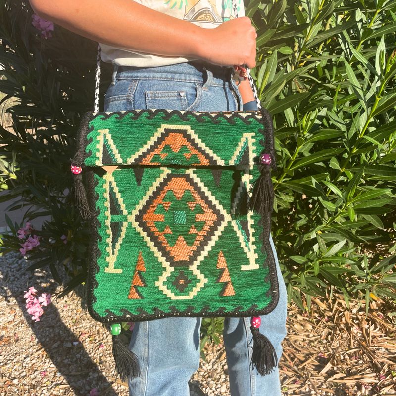 Kilim Festivalna Torba - Zelena