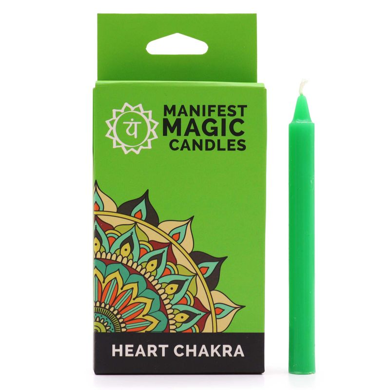Manifest Magične Svijeće (Pakiranje od 12) - Zelena - Srčana Čakra