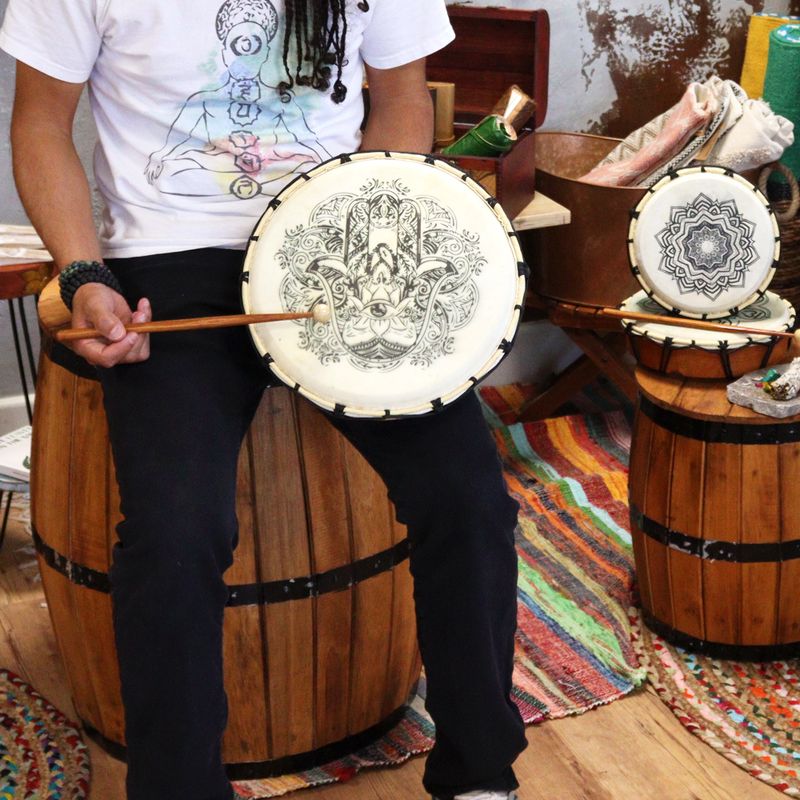 Hamsa Šamanski Bubanj s Dvije Palice - 30cm