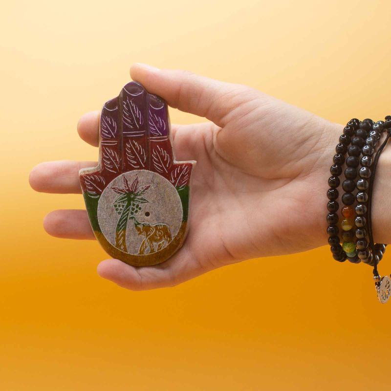 Stalak za Mirisne Štapiće - Hamsa - Slon i Palma 9x6cm