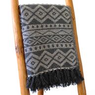 Boho Udobni Prekrivač - 125 x 150 cm - Siva Geometrija