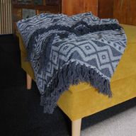 Boho Udobni Prekrivač - 125 x 150 cm - Siva Geometrija