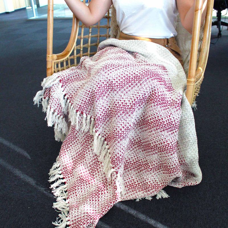 Boho Udobni Prekrivač - 125 x 150 cm - Ruby Dvobojni