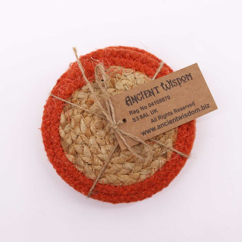 Prirodni Podmetač - Juta i Pamuk 10cm - Terakota Rub (Set od 4)