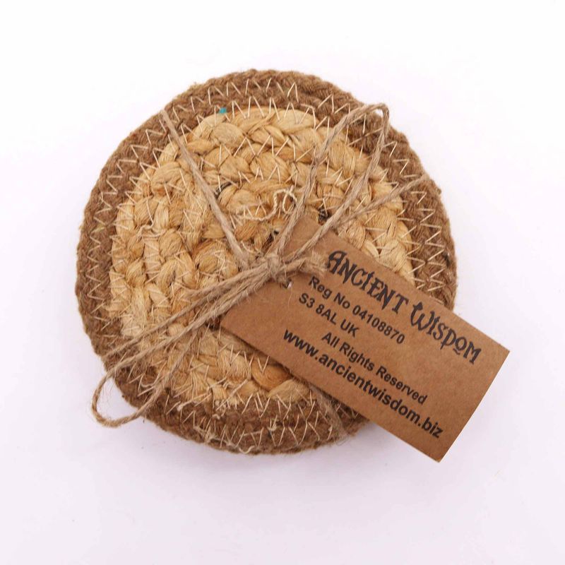 Prirodni Podmetač - Juta i Pamuk 10cm - Prirodni Rub (Set od 4)