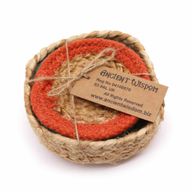 Prirodni Podmetač - Juta i Pamuk 10cm - Mix Boja u Košarici (Set od 6)