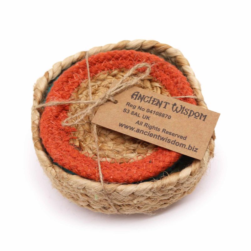 Prirodni Podmetač - Juta i Pamuk 10cm - Mix Boja u Košarici (Set od 6)