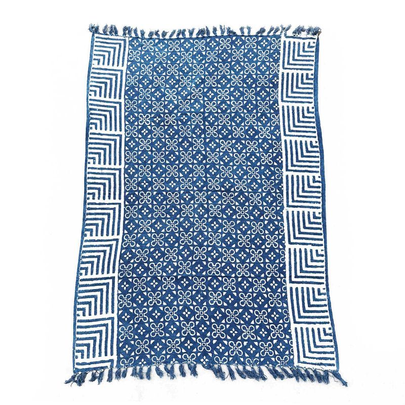 Ručno Rađeni Indigo Prekrivač - 170x120cm - Kasba Pločice