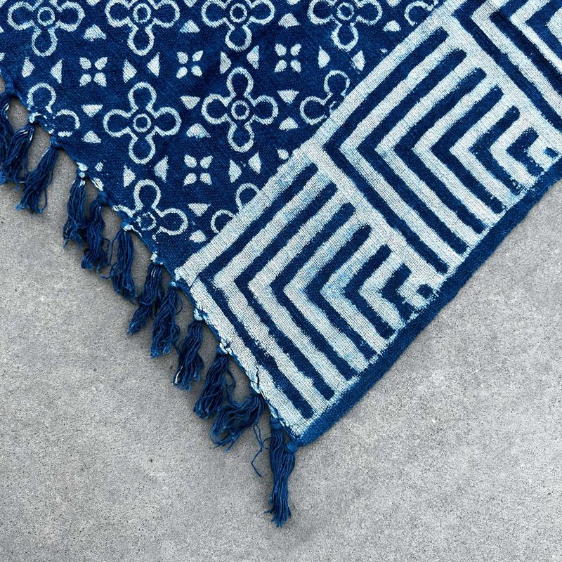 Ručno Rađeni Indigo Prekrivač - 170x120cm - Kasba Pločice