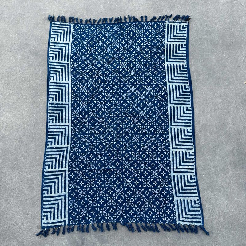 Ručno Rađeni Indigo Prekrivač - 170x120cm - Kasba Pločice