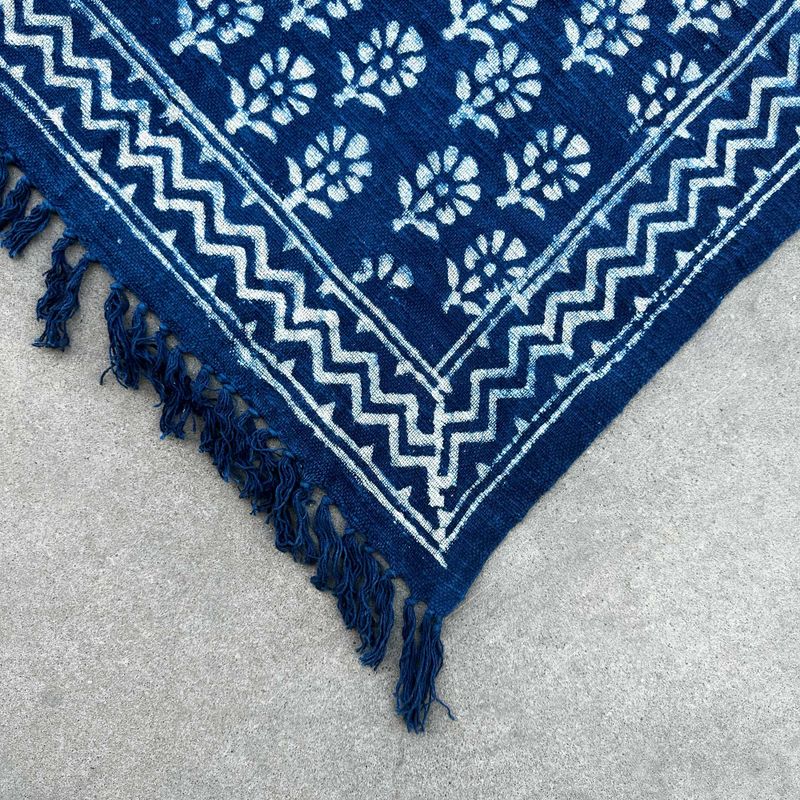 Ručno Rađeni Indigo Prekrivač - 170x120cm - Chhota Cvjetovi